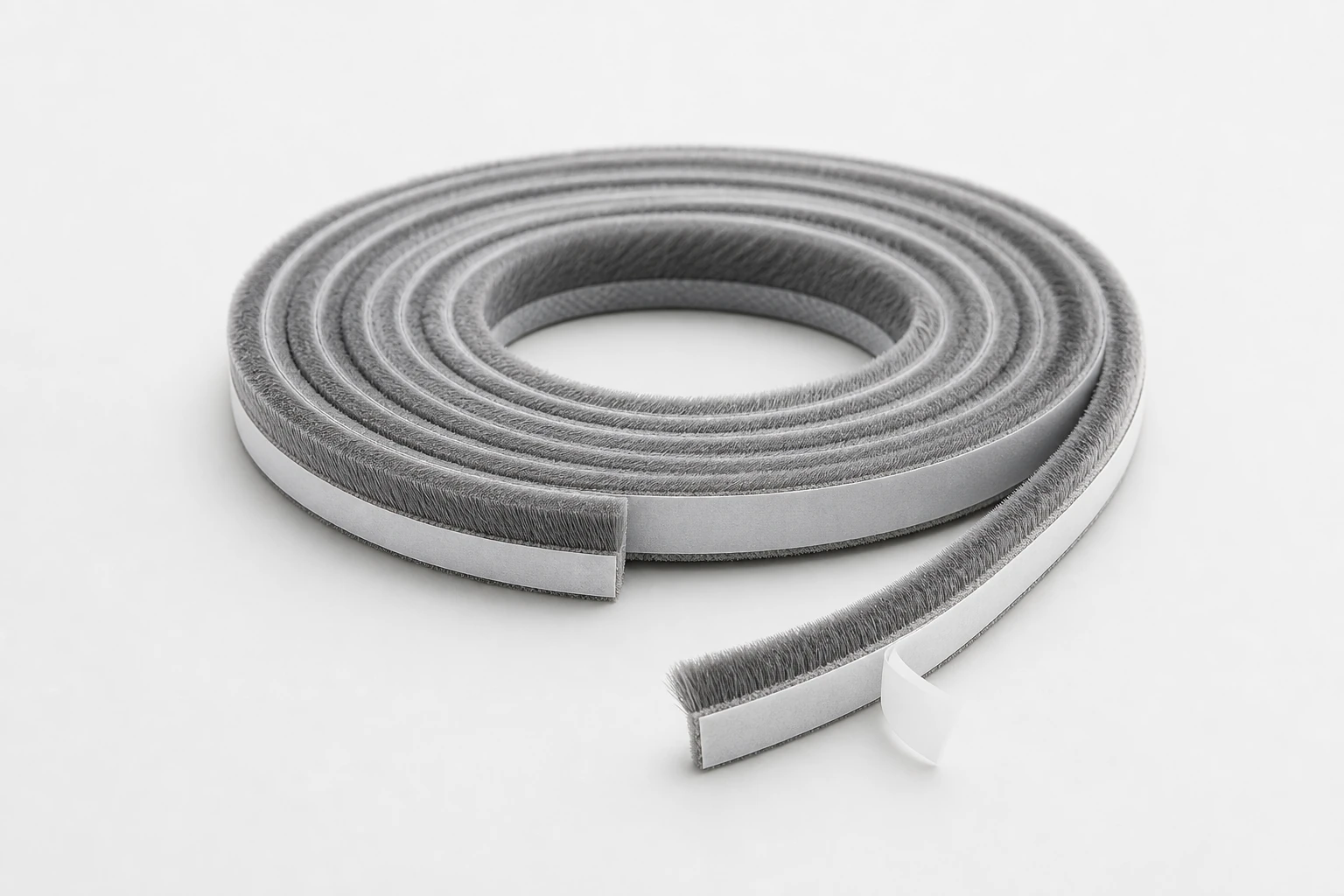 Hot melt adhesive brush strip for sliding door and cabinet door sealing